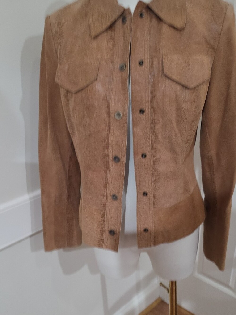 Classiques Entier Lizard-Embossed Suede Jacket (Size 4) - Picture 8 of 10